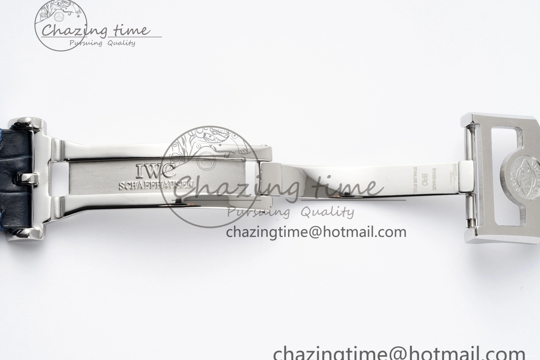 MIROTIME 0413 ZeroBulk Portuguese Real PR IW500715 SS AZF 1:1 Best Edition White Blue Dial on Blue Leather Strap A 7034